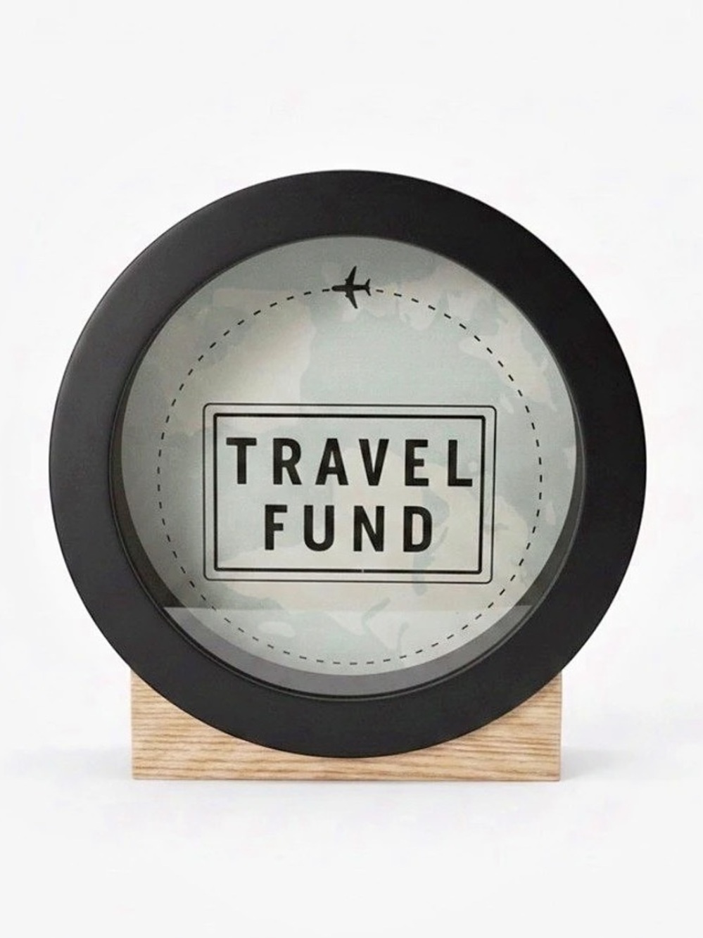 Travel Fund Shadow Box Decor in Black & Clear